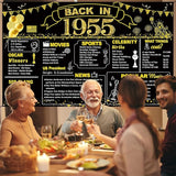 DARUNAXY 71st Birthday Black Gold Party Decoration, Back in 1955