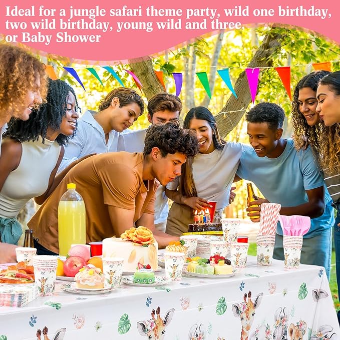 452 Pcs Safari Birthday Party Supplies Include Jungle Theme Paper