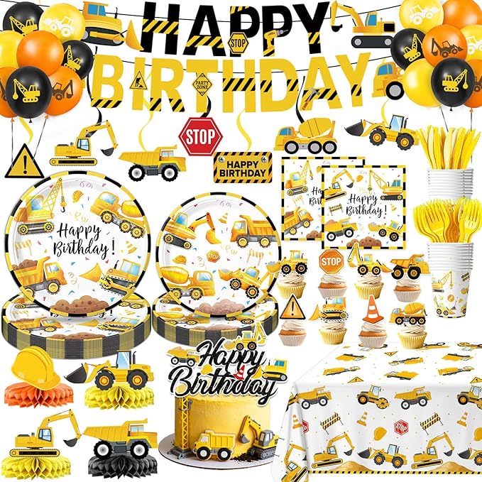 Construction Birthday Party Supplies Plates Napkins Cups