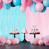 BRAVESHINE Tinsel Photo Backdrop Curtains - 2 Pack 3.2x8.2ft Pastel