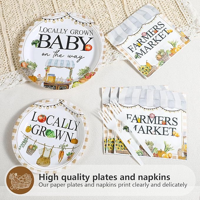 96Pcs Locally Grown Baby Shower Decorations Farmers Market Party