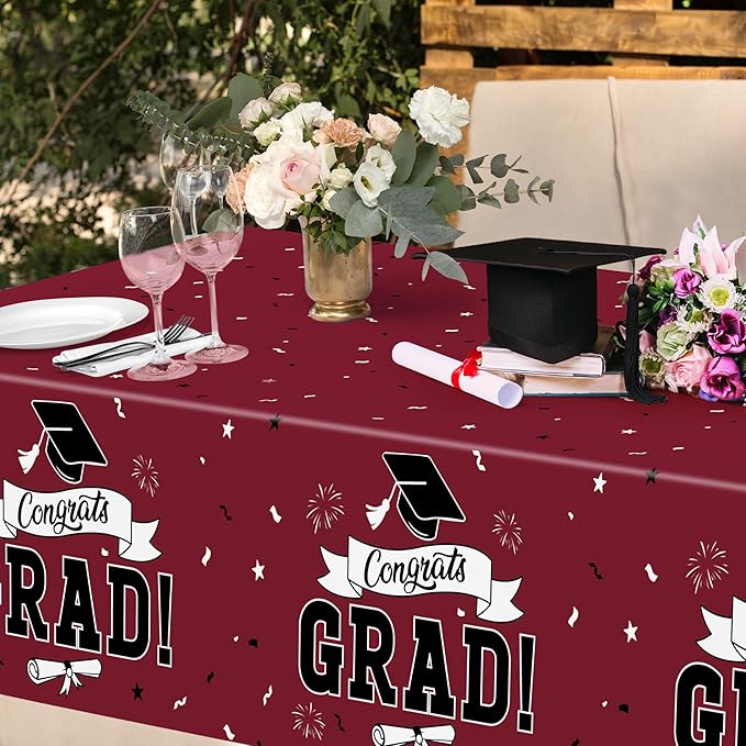 QZYL 2 PCS Graduation Decorations 2026, 108" X 54" Maroon Graduation