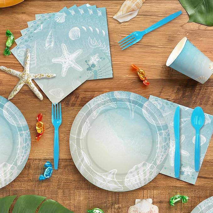 Seashell Beach Party Decorations Dinnerware Beach Seashell Party