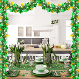 50FT St Patrick's Day Tinsel Garland Green Gold Shamrock Hat Tinsel