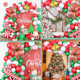 Christmas Balloon Garland Xmas Green Red White Arch kit Macaron