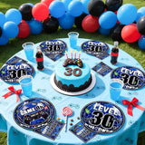 96Pcs 30th Birthday Video Game Party Supplies Blue Video Game Paper