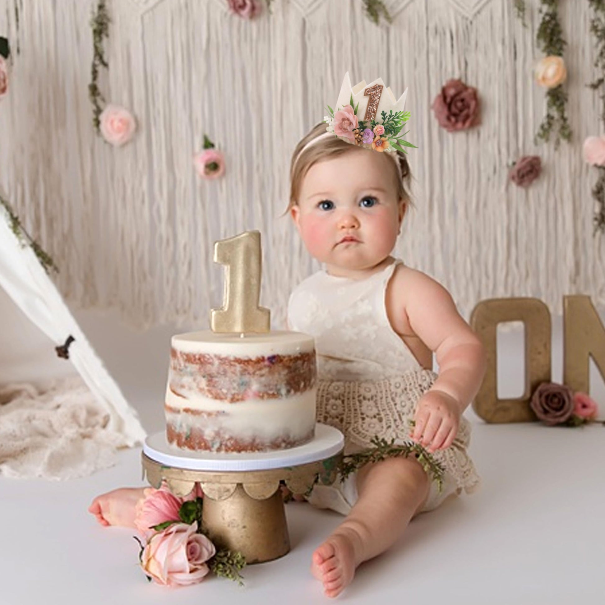MADENG Floral Greens 1st Birthday Outfit - Bohemian Woodland Camping