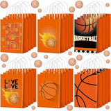 24 Pcs Basketball Gift Bags Basketball Party Favor Bags Basketball
