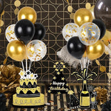 6 Sets Balloon Stand Kit for Table Happy Birthday Black Gold Balloon
