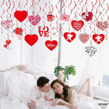 Valentines Hanging Swirls Large Pack of 30 No DIY Valentines Day