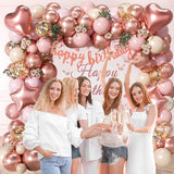 Rose Gold Birthday Decorations Rose Gold Pink Nude Balloons Happy