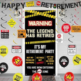 Retirement Decorations Men Women Caution Logos Happy Retirement