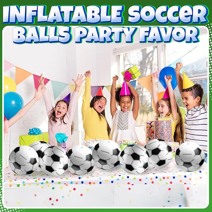 Inflatable Soccer Balls Pack of 12 16 inch Beach Balls Bulk for
