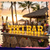 7 Pcs Hawaiian Luau Tiki Party Decoration Tiki Bar LED Light Sign