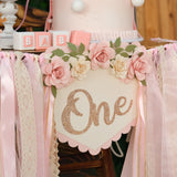 HODIHIWI Wildflower 1st High Chair Banner Birthday Decorations Fo Ligh