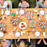 60 Pcs Summer Party Paper Plates Disposable Round Paper Dessert
