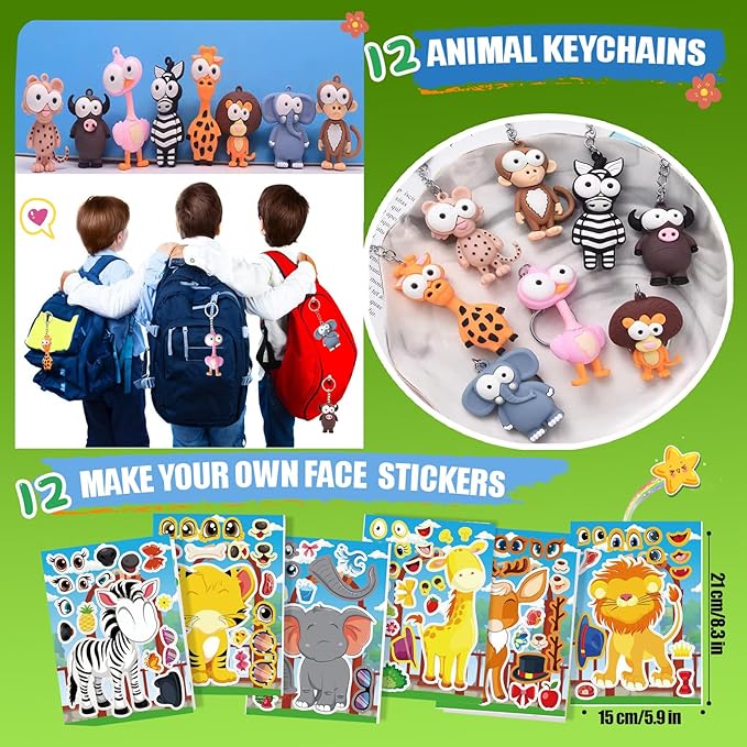 158 pcs Safari Party Favors for 12 kids Jungle Safari Birthday Party