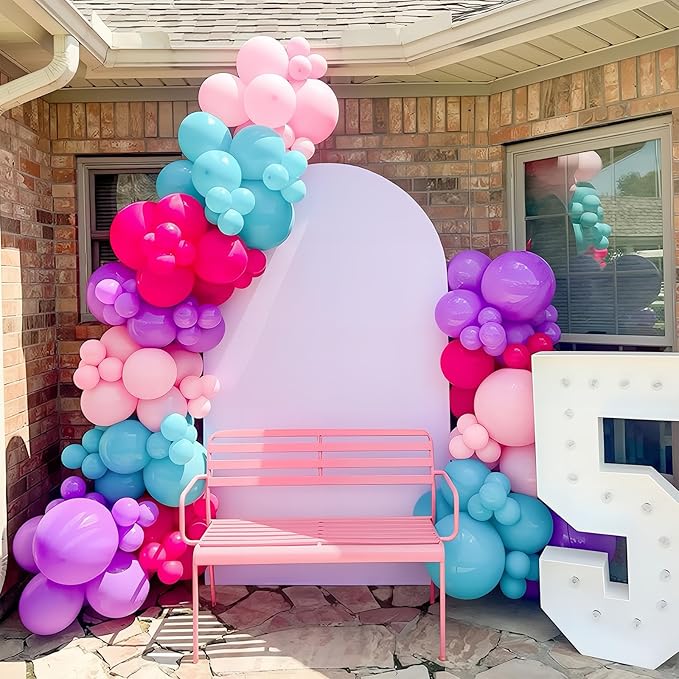 HILAVO Pink Purple Blue Balloons 60 Pcs Hot Pink Light Pink Teal