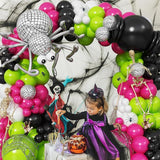 Halloween Balloon Arch Kit Hot Pink Green Black Balloons Garland