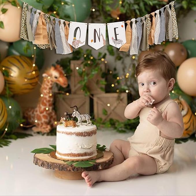 Animal High Chair Banner Jungle Safari High Chair Banner for Baby