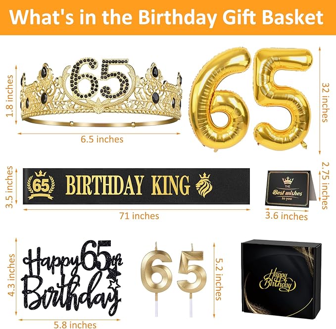 65th Birthday Gifts for Men 65th Birthday Decorations for Men Party