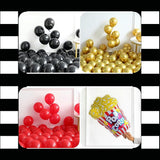 Movie Night Balloon Garland Arch Kit 134pcs Black Red Chrome Gold