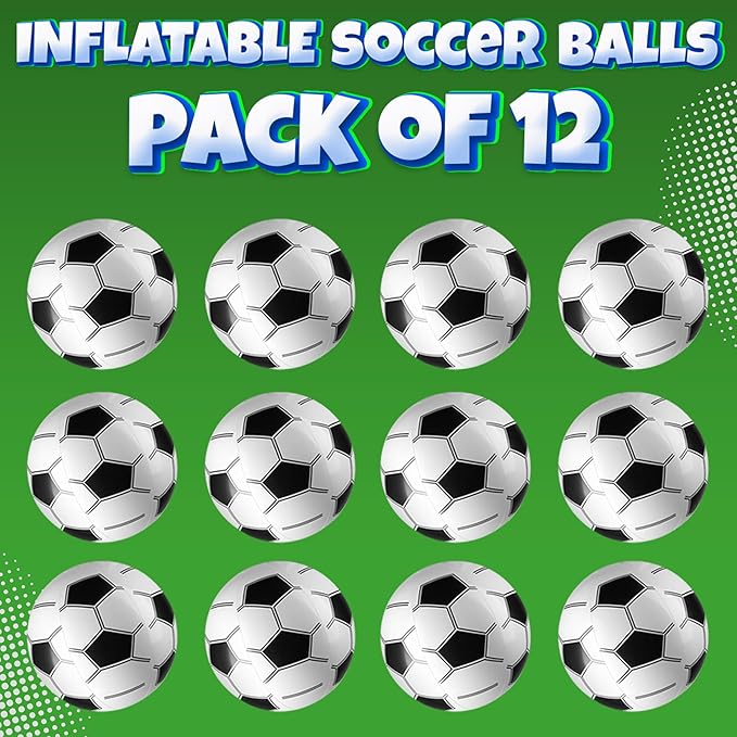 Inflatable Soccer Balls Pack of 12 16 inch Beach Balls Bulk for