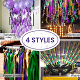 PartyWoo Mardi Gras Crepe Paper Streamers 6 Rolls 492 ft Pack of