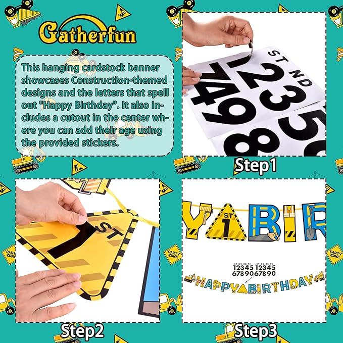 Construction Birthday Party Supplies Kit Disposable Paper Plates
