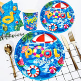 175Pcs Pool Party Supplies Beach Ball Party Set 9 Pool Party Plates