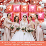 Pink and Champagne Square Foil Balloons 25 Pcs Metallic Pink and