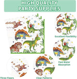96Pcs Dinosaur 1st Birthday Decorations Cartoon Dinosaurs Plates and