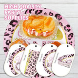 96Pcs Pink Leopard 1st Birthday Party Decorations Wild One Birthday