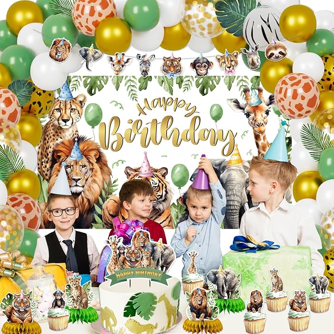 Jungle Safari Birthday Party Decorations 127 Pcs Zoo Safari Animal
