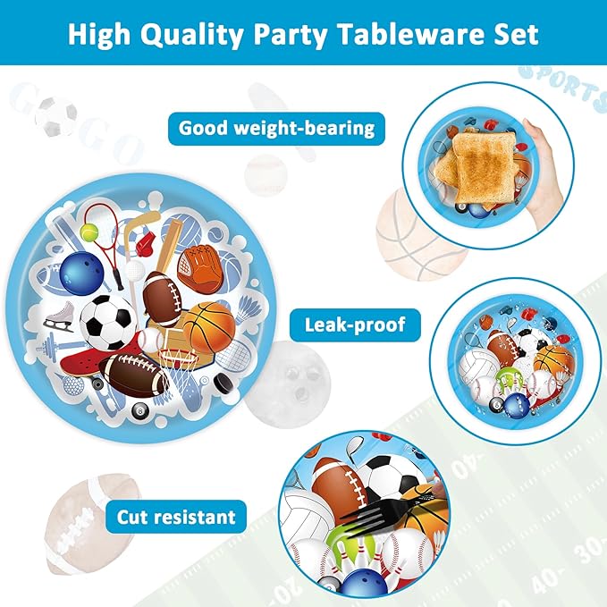 96 Pcs Sports Themed Birthday Party Supplies Sports Party
