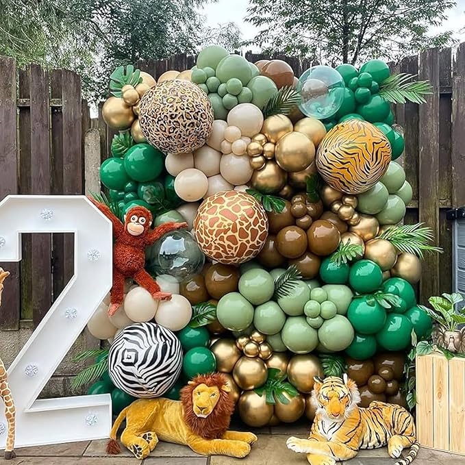 Funhot Green and Brown Balloons Set, 60PCS Sage Green Brown Gold