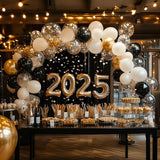 Black and Gold Balloons, 55 Pcs 12 Inch Metallic Gold Balloons Black