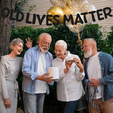 Pre Strung Old Lives Matter Banner 9.84 ft Funny Birthday Glitter