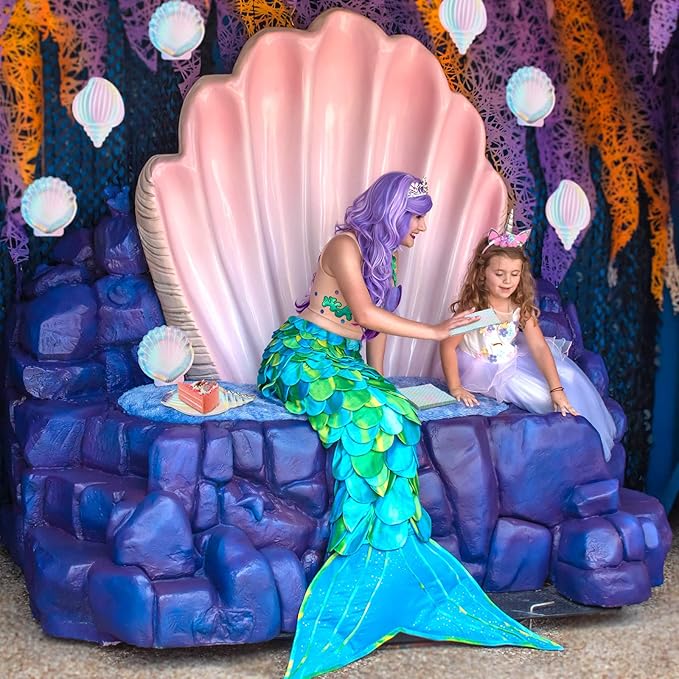 96 Pcs Mermaid Plates and Napkins for 24 Guests 7 Inch 9