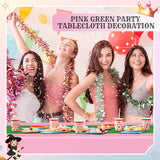 Oudain 3 Pcs Witch Princess Theme Party Pink & Green Party Tablecloth