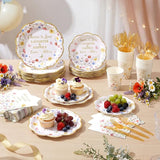 400 Pcs Spring Floral Bridal Shower Party Supplies Decorations