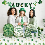 102 Pcs St Patrick's Day Paper Plates and Napkins Green Shamrock