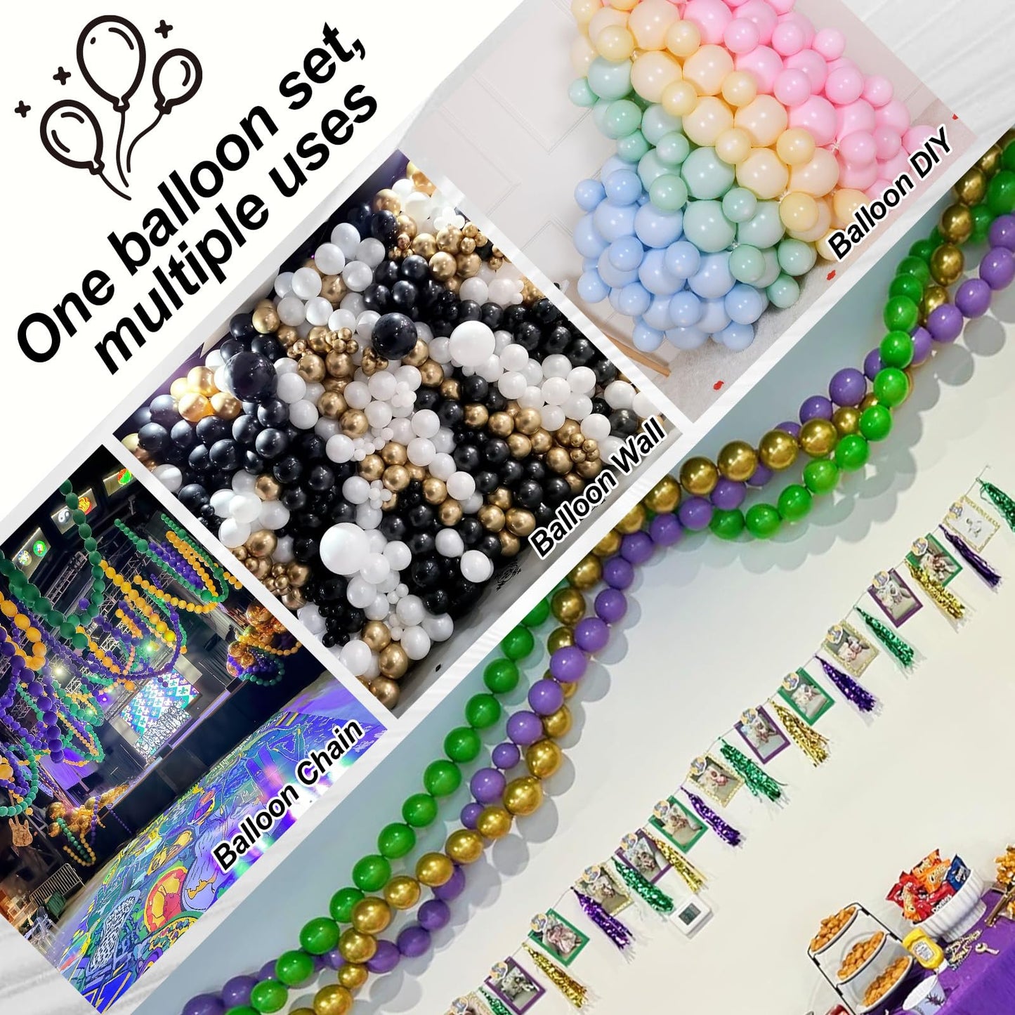 Purple Quick Linking Balloons, 100PCS 6 Inch Purple Link Balloons for