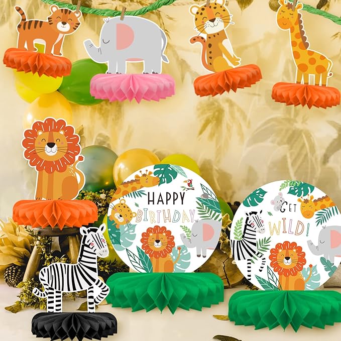 Safari Birthday Decorations Table Centerpiece Jungle Animals Theme