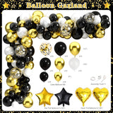 Retirement Party Decorations for Men Women 109Pcs Black Gold Happy