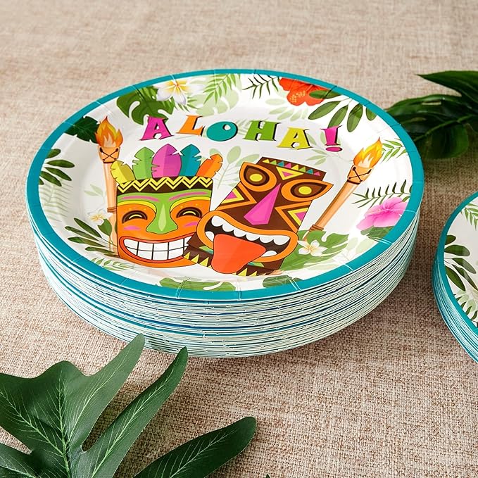 Aloha Luau Plates and Napkins Serves 50 Gusets 100PCS Hawaiian