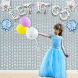 BRAVESHINE Silver Party Snowflake Backdrop - 2 Pack Hanging Foil