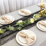 Snowkingdom Black Table Runner, 10FT Sheer Tulle Gauze Metallic Mesh