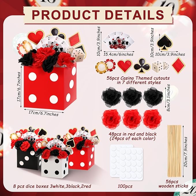 4 Sets Casino Party Decorations Poker Theme Table Centerpieces Party