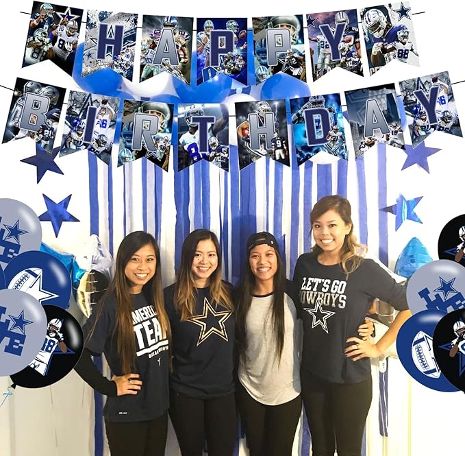 Cowboys Party Supplies Dallas Soccer Party Decorations with Banner